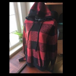 American Eagle luxe hoodie in red and black